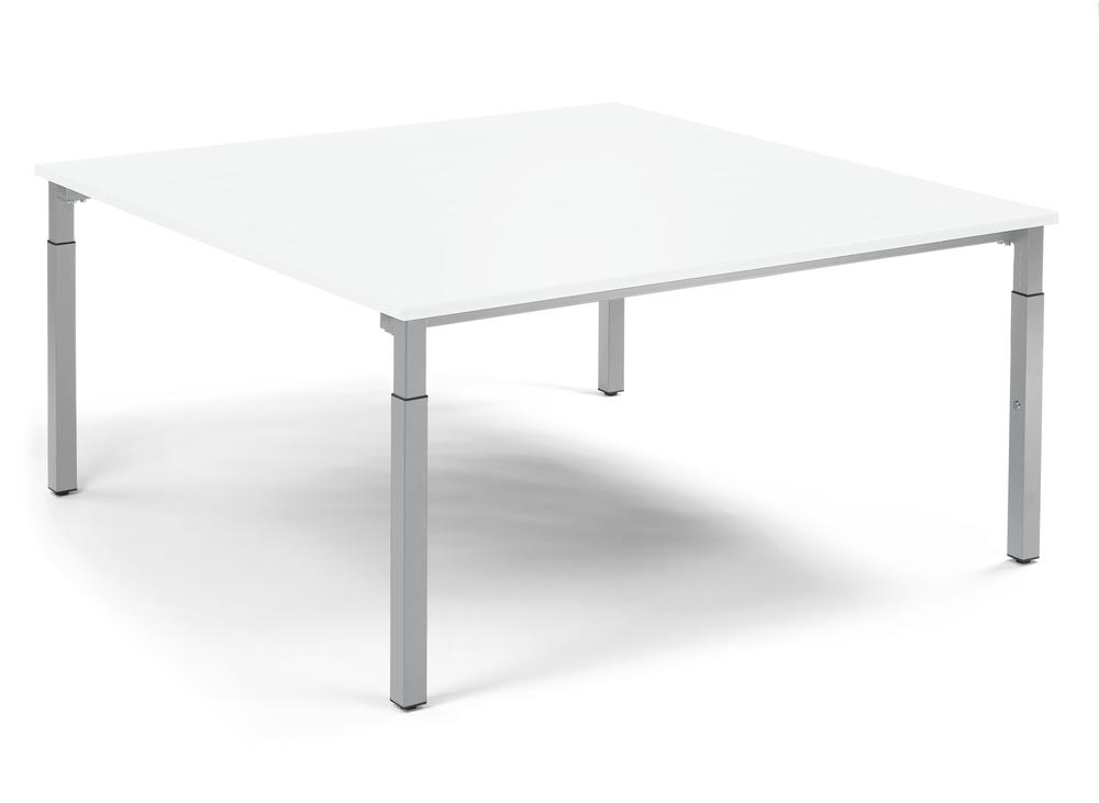 Conferentietafel-Systeem MODUL | wit | 1600 | 1600 | aluzilver RAL 9006