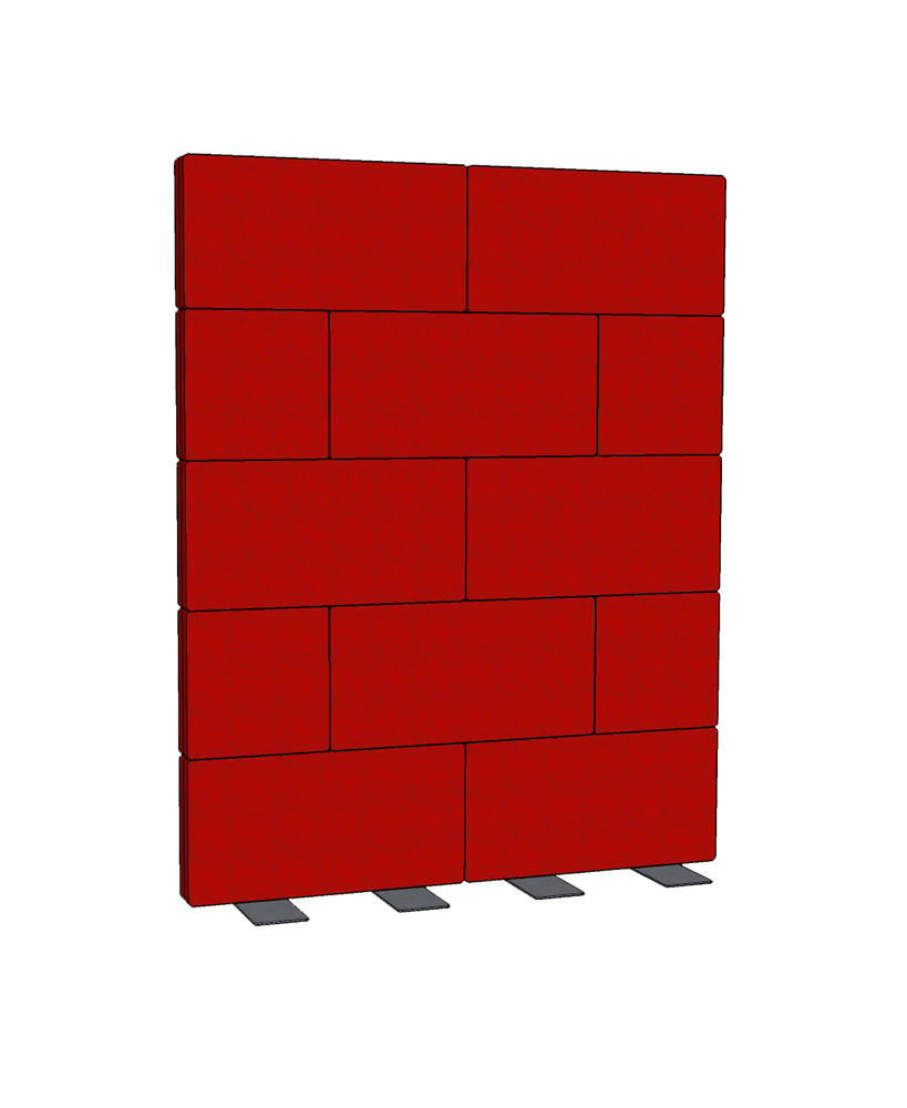 Modulaire visuele en akoestische afscherming LUCA, | rood | 1600 | 1600