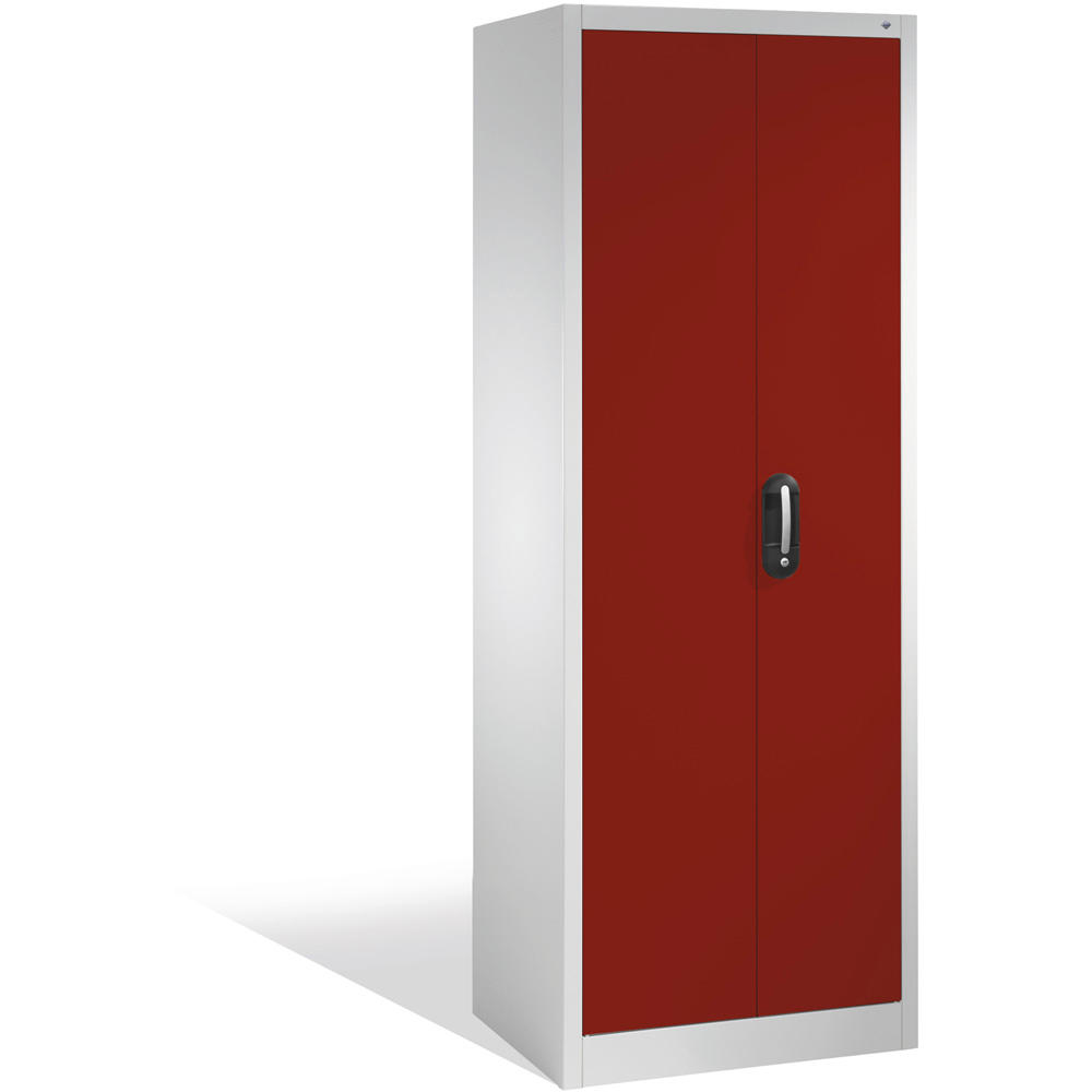 Kantoorkast met draaideuren, staal ERGO LOCK 4 | robijnrood RAL 3003 | 800 | 500