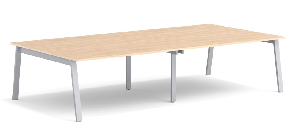 Conferentietafel met A-poot | beukdecor | 1800 | 1610 | Aanbouwtafel | aluzilver