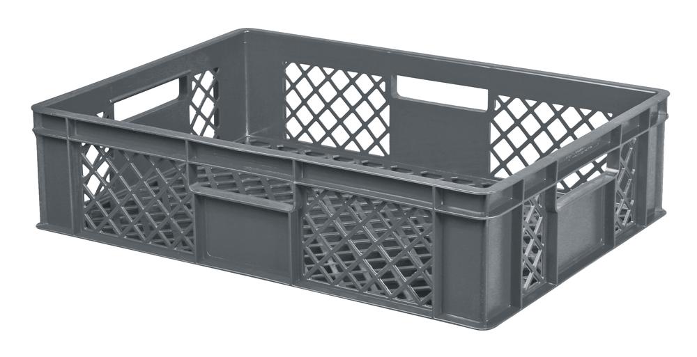 Stapelbare bak | grijs | 150 | 400 | 600 | geperforeerde wanden