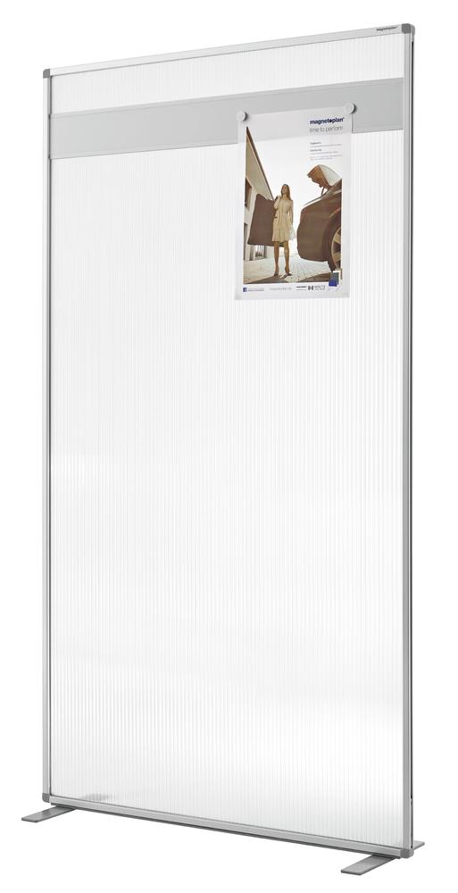Scheidingswand met T-voeten en magnetische strip | acrylglas met magneetstroken