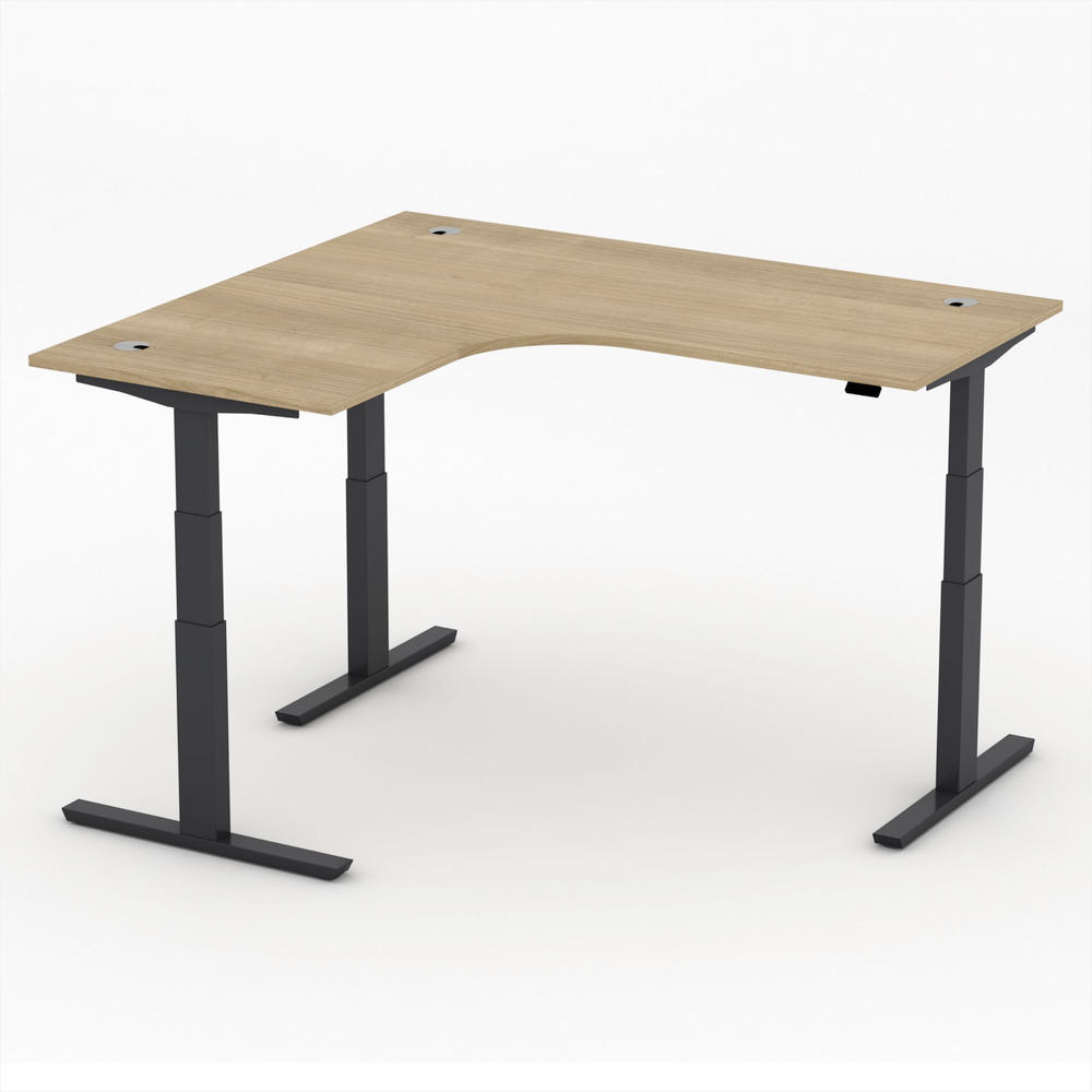 XXL-zit-/stabureautafel jumbo PROFI MODUL | nootdecor | zwart | hoekbureau linkszijdig