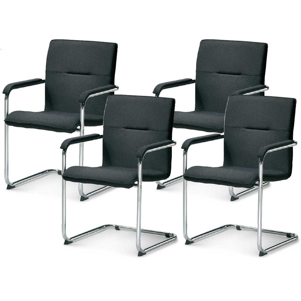 Set van 4 vergaderstoelen DELTA1 | zwart