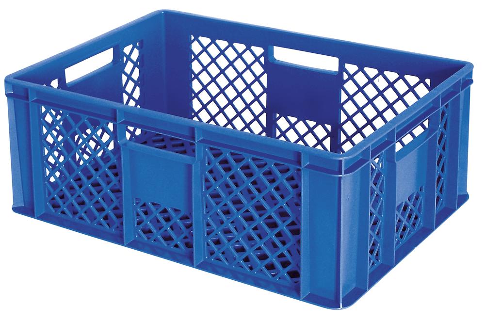 Stapelbare bak | blauw | 240 | 400 | 600 | geperforeerde wanden