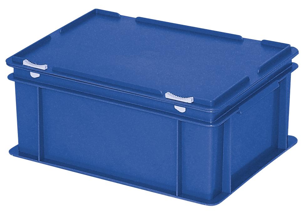 Eurobak met deksel | blauw | B 300 x H 180 x L 400 mm | 16,00