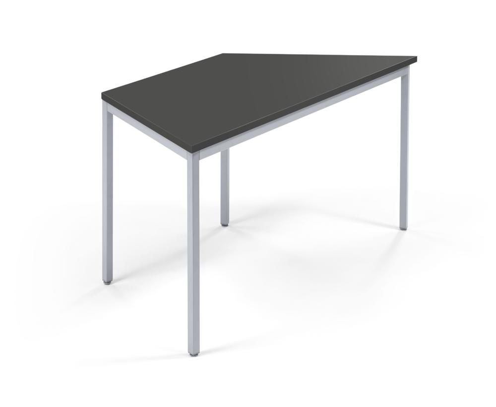 Vergader- en conferentietafel MODUL | antraciet | 1600 | 690 | aluzilver RAL 9006 | trapezium
