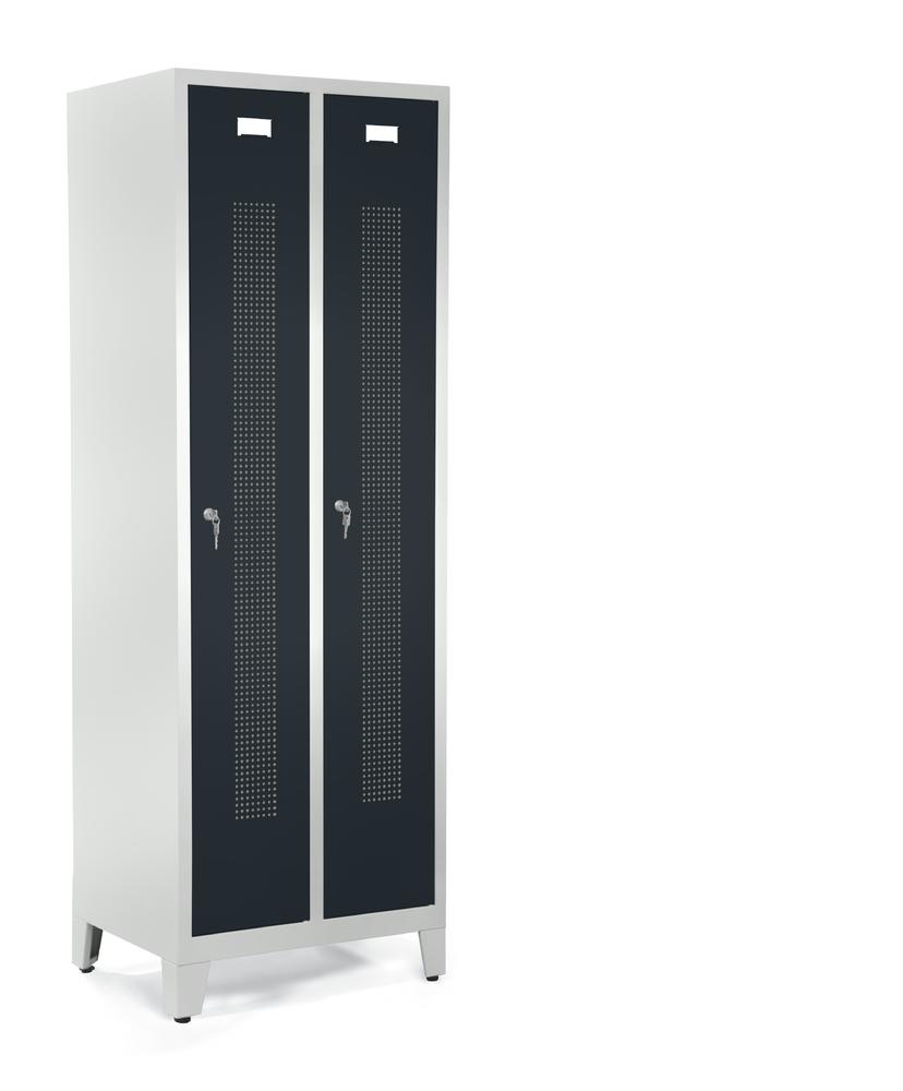 Garderobekasten SYSTEEM SP1 met poten | antraciet RAL 7021 | met poeten | 300 | cilinderslot