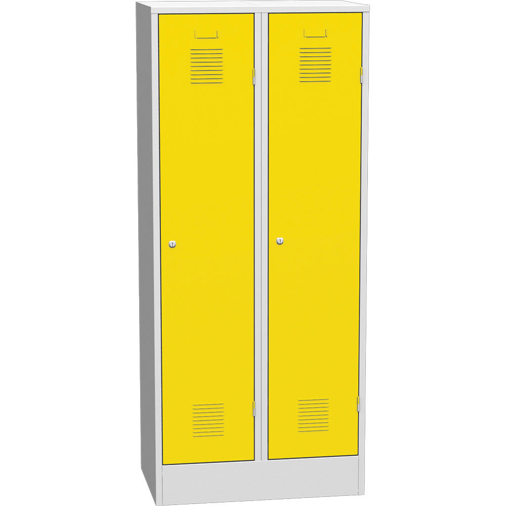 Metalen garderobekast Delta PROTECT | verkeersgeel RAL 1023 | 400 | haak- en oogslot