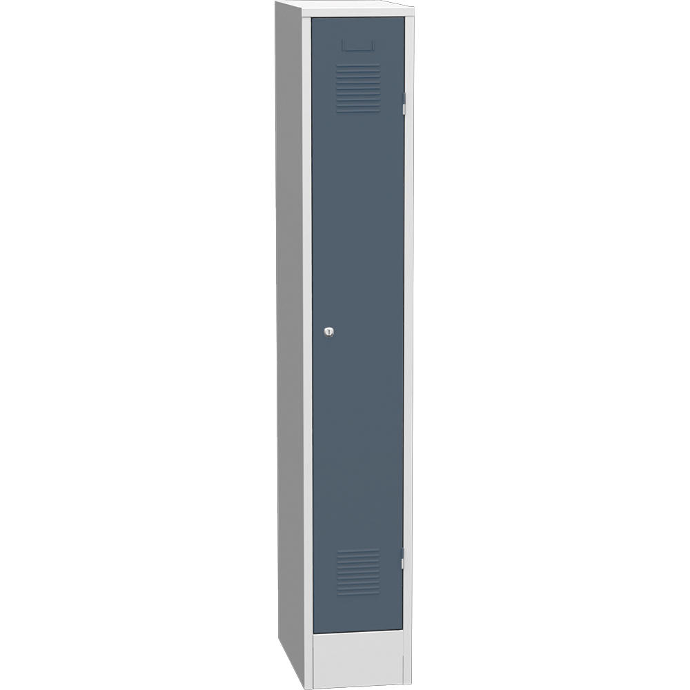 Metalen garderobekast Delta PROTECT | blauwgrijs RAL 7031 | 300 | haak- en oogslot