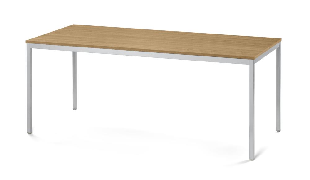 Vergader- en conferentietafels PROFI MODUL | licht eik | 1600 | 800 | aluzilver RAL 9006 | rechthoek