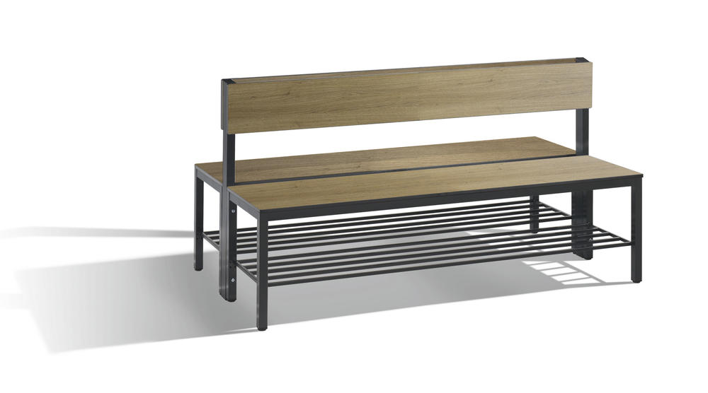 Dubbelzijdige bank met rugleuning Basic Plus | eikdecor | 1500 | Met rugleuning | dubbelzijdige zitbank | met schoenenrooster