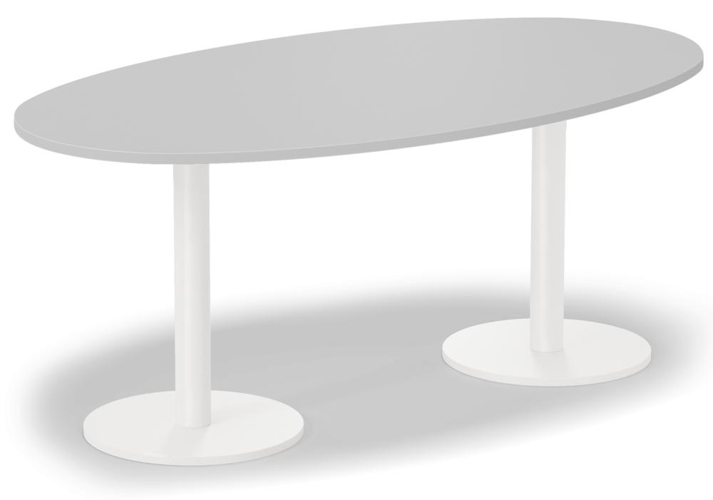 Vergadertafel MODUL | lichtgrijs | 2200 | wit RAL 9016