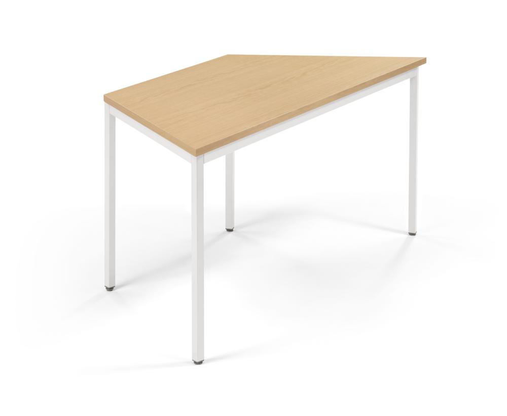 Vergader- en conferentietafels PROFI MODUL | beukdecor | 1600 | 690 | wit RAL 9016 | trapezium