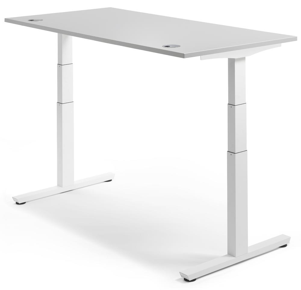 Hoogteverstelbare bureau COMFORT II PROFI MODUL | lichtgrijs | 2000 | wit