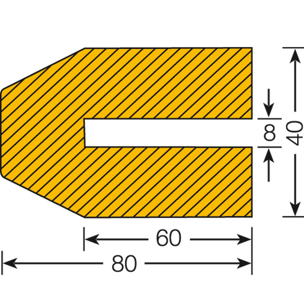 Stootbescherming | Trapezium voor B 60 mm | voor profiel