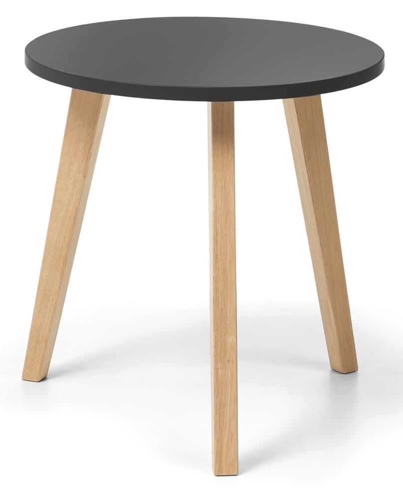 Bijzettafel OAK | antraciet | rond