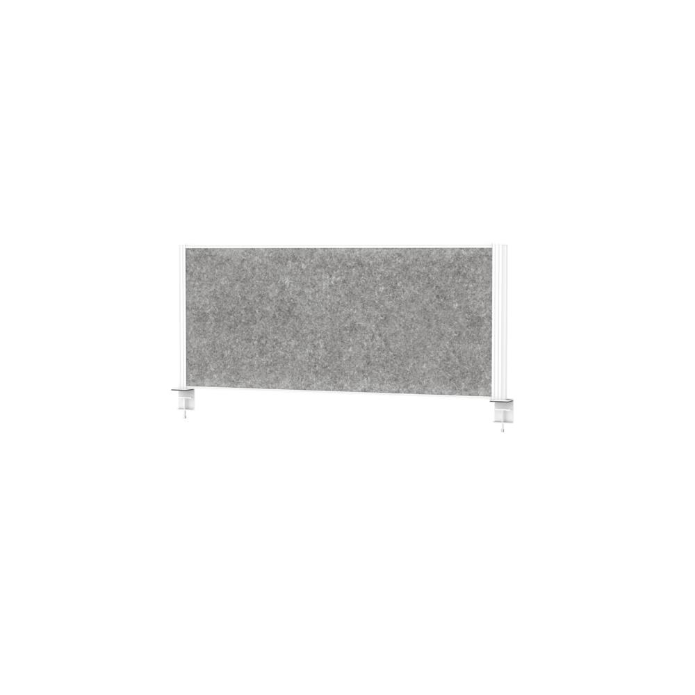 Tafelscheidingswanden met geluidsisolatie | lichtgrijs | 1600 | Frame wit, incl. LED-lichtstrip