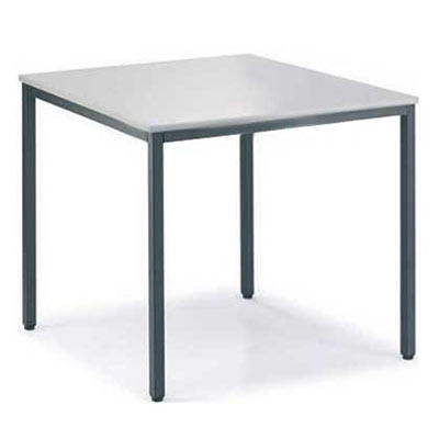 Vergadertafel BASE-MODUL | lichtgrijs | 800 | 800 | zwartgrijs RAL 7021 | vierkant