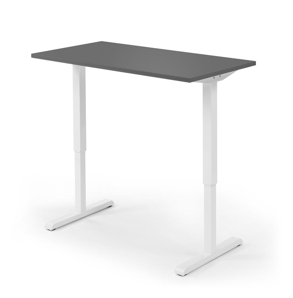 Hoogteverstelbare bureau, diepte 650 mm | antraciet | 1600 | wit