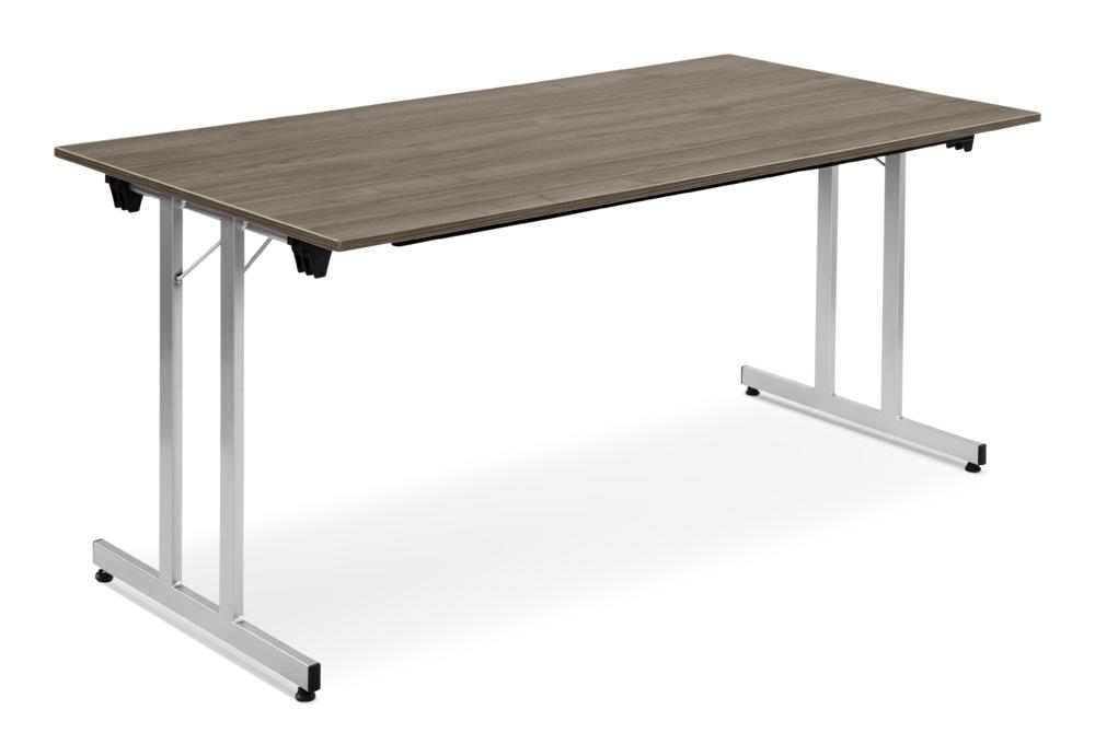 Klaptafel met vierkante buis | walnootdecor | 1200 | 600 | aluzilver