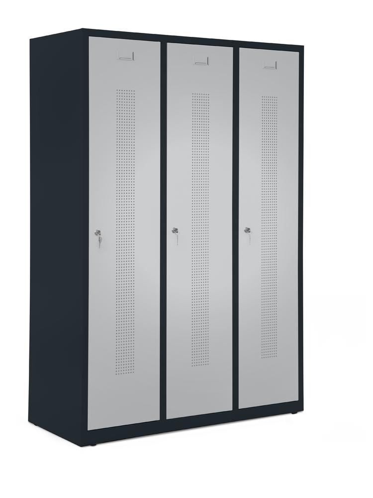 Garderobekast metaal zonder onderbouw | aluzilver RAL 9006 | vloerstaand | 400 | cilinderslot