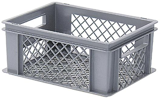 Stapelbare bak | grijs | 175 | 300 | 400 | geperforeerde wanden
