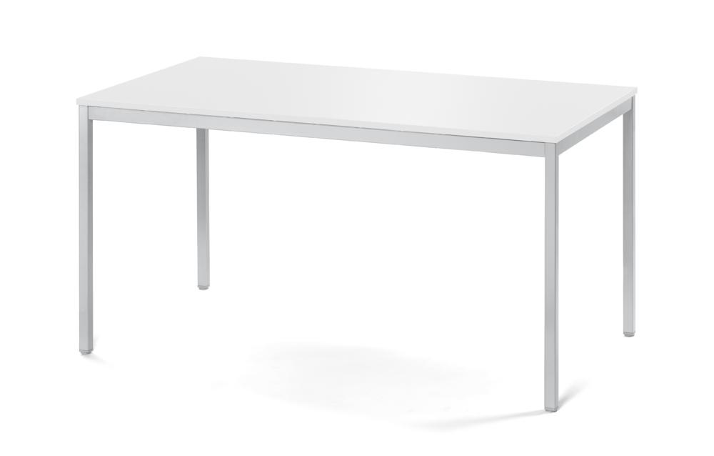 Konferenztisch MULTI MODUL | wit | 1400 | 800 | aluzilver RAL 9006 | rechthoek