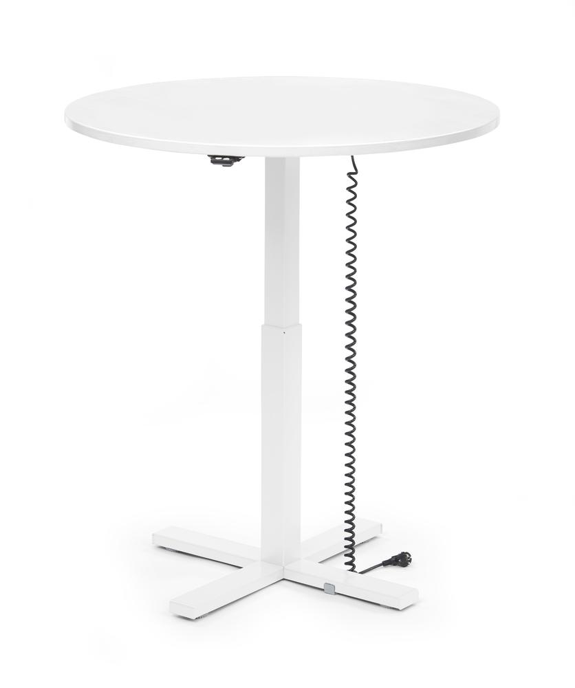 Verstelbaar bureau MODUL monozuil | wit | bladvorm rond, ø 1000 | wit
