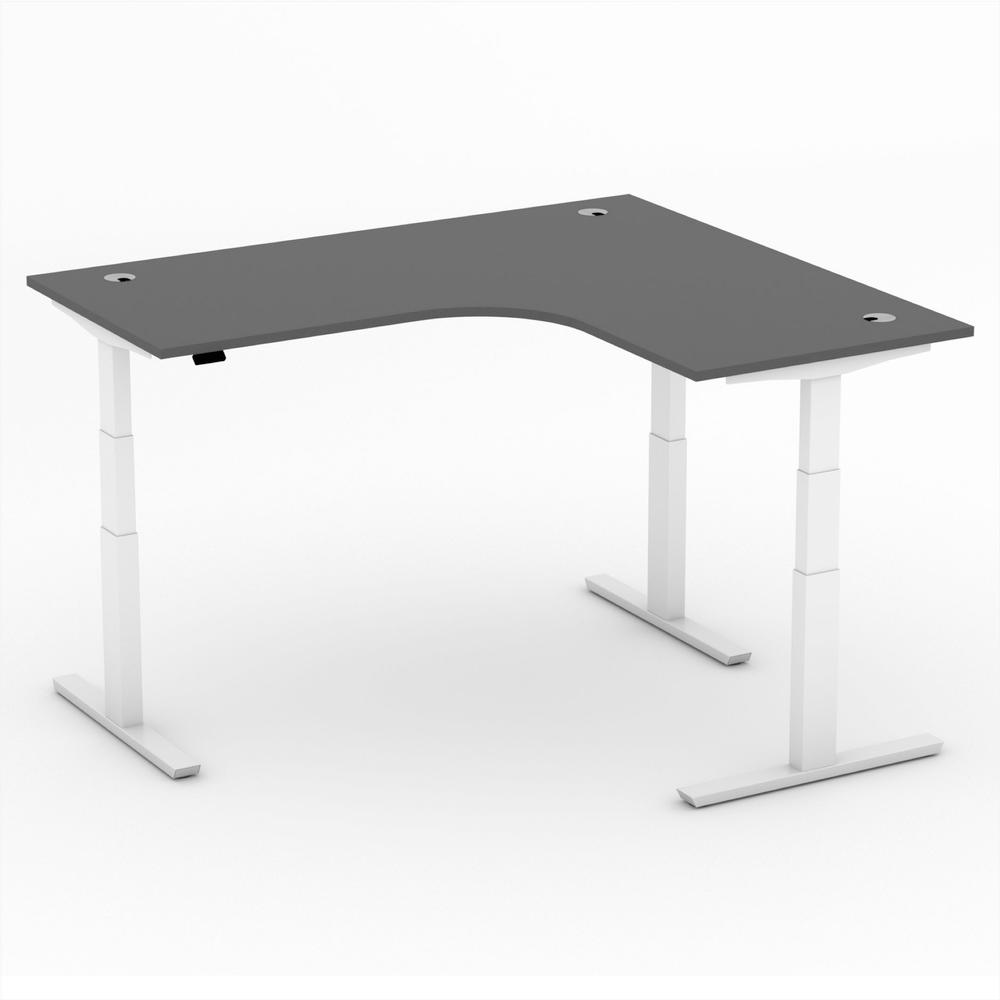 XXL-zit-/stabureautafel jumbo PROFI MODUL | antraciet | wit | hoekbureau rechtszijdig
