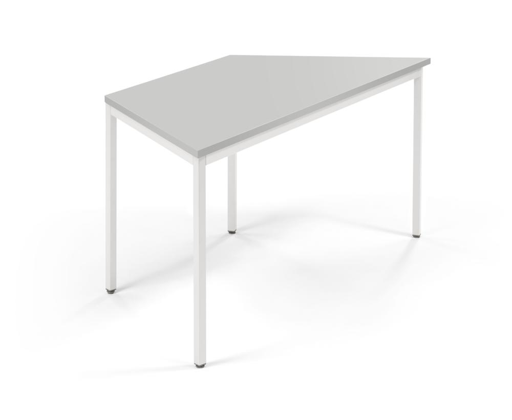 Vergader- en conferentietafels PROFI MODUL | lichtgrijs | 1600 | 690 | wit RAL 9016 | trapezium