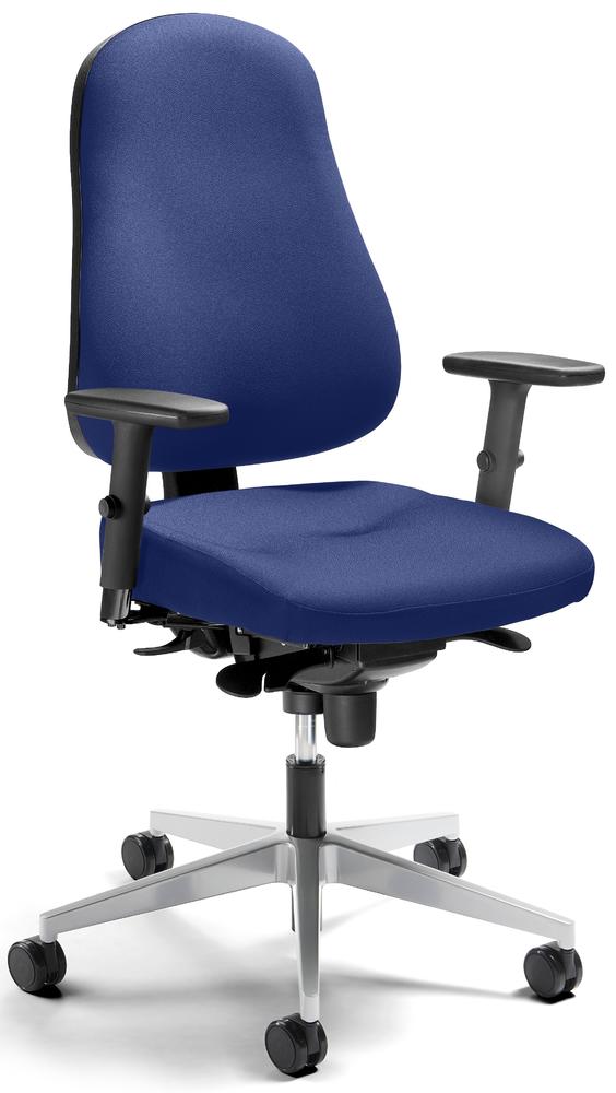 Bureaustoel SINAMO met armleggers | blauw | aluzilver | verstelbare armleggers
