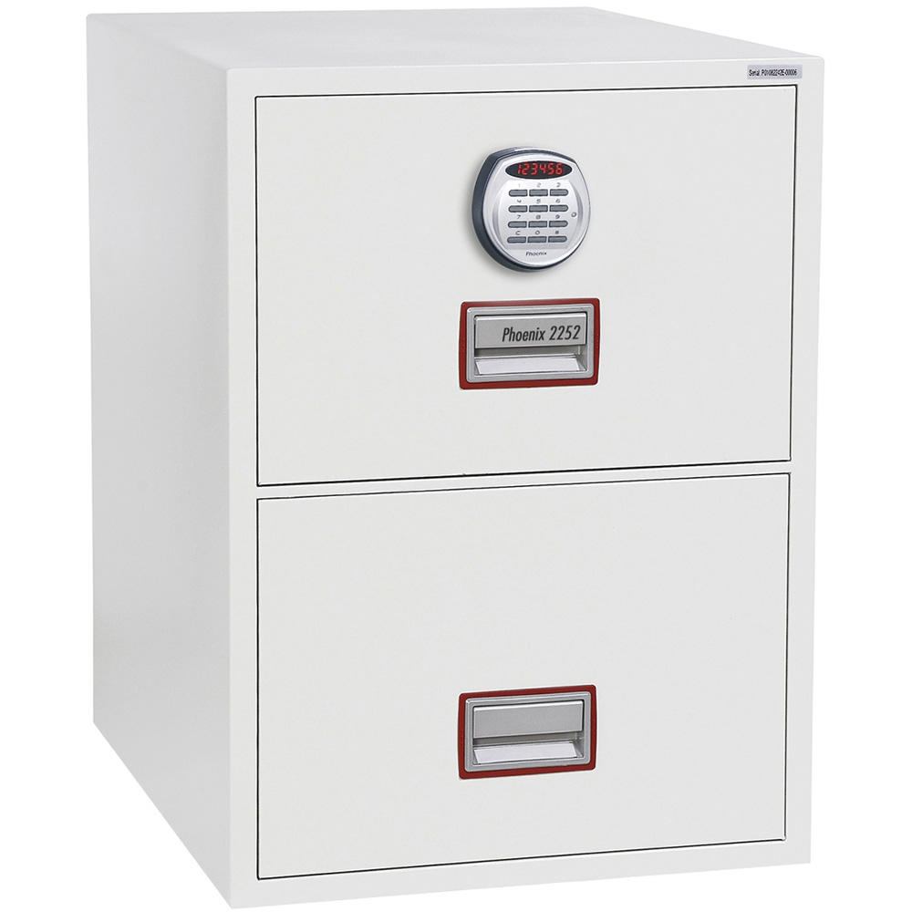 Brandwerende hangmappenkast serie Pro | franco gebruikersplaats | 2 lades | electronisch toetsen/combinatieslot
