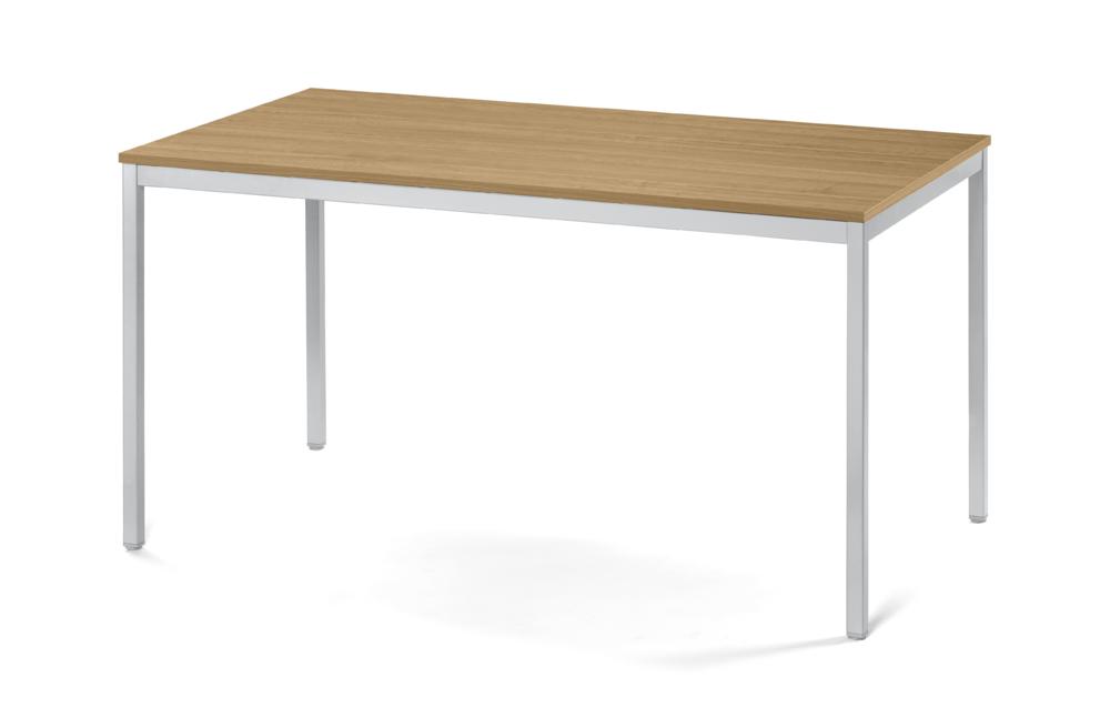 Vergader- en conferentietafels PROFI MODUL | licht eik | 1400 | 800 | aluzilver RAL 9006 | rechthoek