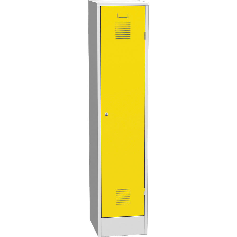 Metalen garderobekast Delta PROTECT | verkeersgeel RAL 1023 | 400 | haak- en oogslot