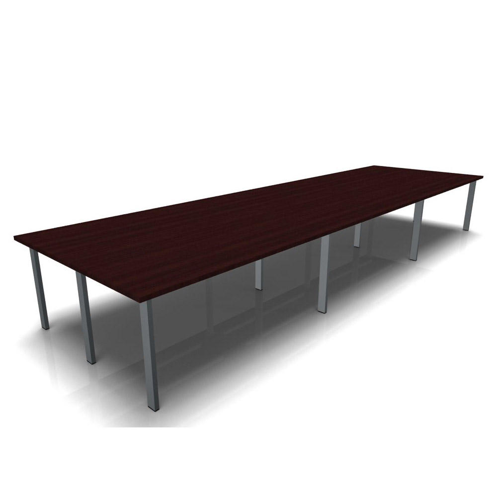 Conferentietafel DELTA-ORBIS | wenge | 4800 | rechthoekig, 16 zitplaatsen | donkergrijs RAL 7012