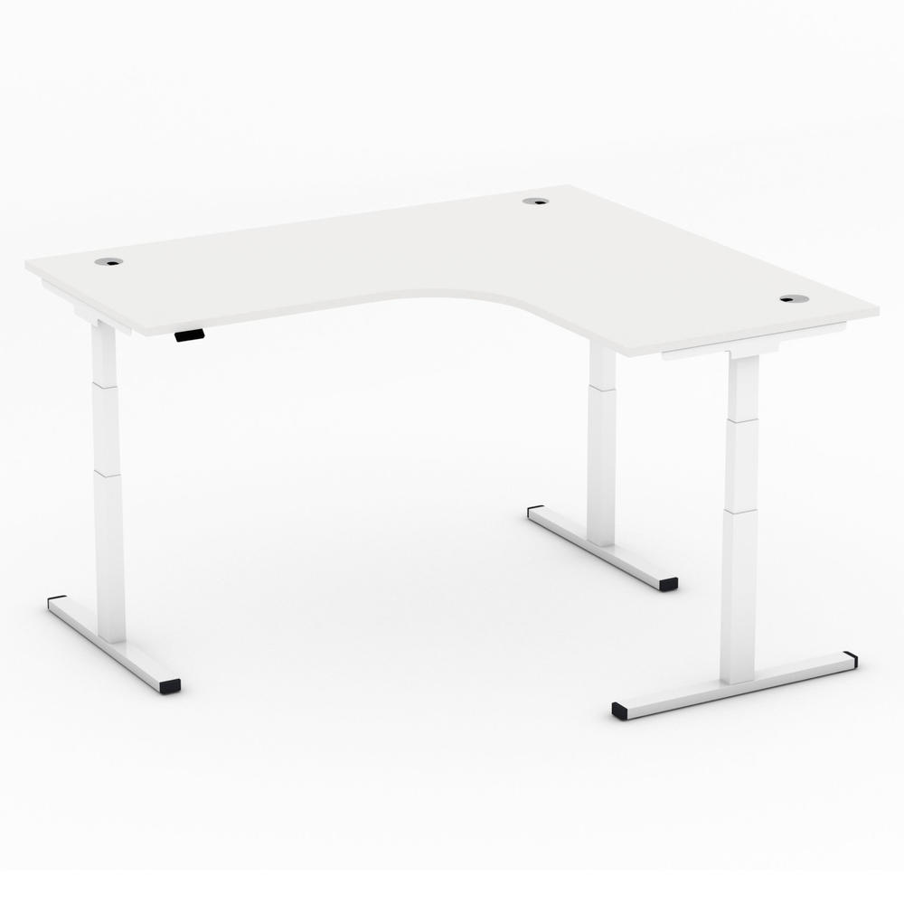 Verstelbare hoektafel XXL MULTI MODUL-PRO | wit | wit | hoekbureau rechtszijdig