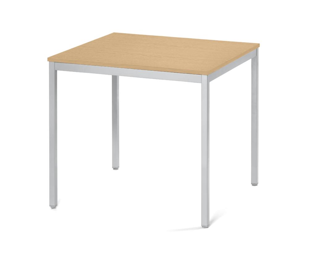 Vergader- en conferentietafel MODUL | beukdecor | 800 | 800 | aluzilver RAL 9006 | vierkant