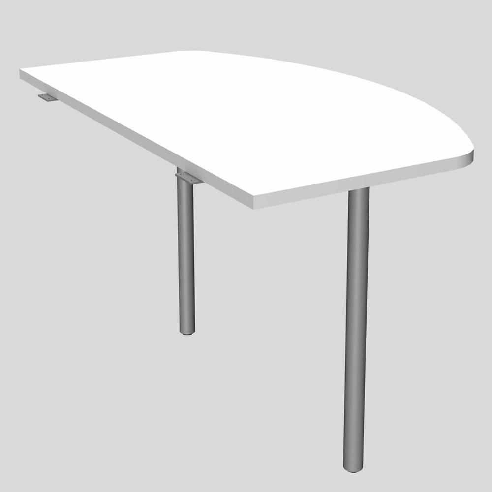 Aanbouwtafel MODUL | wit | 1200 | aanbouwblad incl. 2 steunpoten