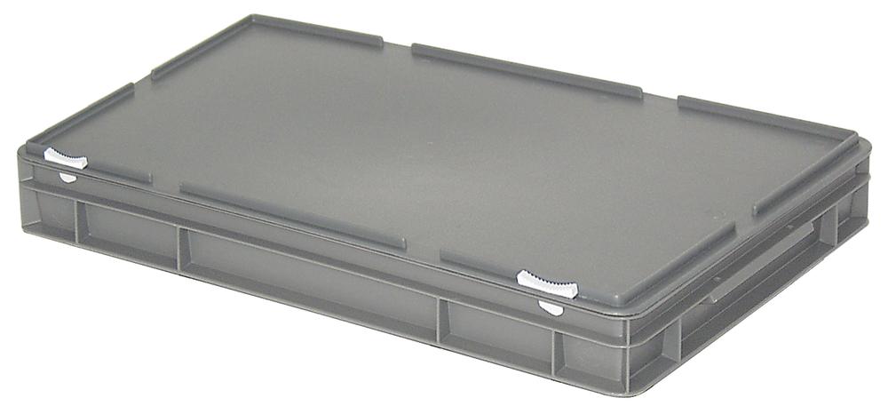 Eurobak met deksel | grijs | B 400 x H 85 x L 600 mm | 14,00