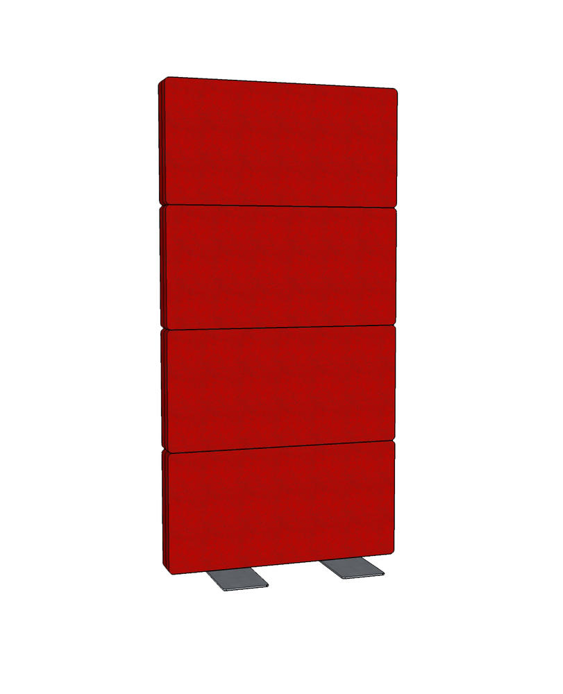 Modulaire visuele en akoestische afscherming LUCA, | rood | 1600 | 800
