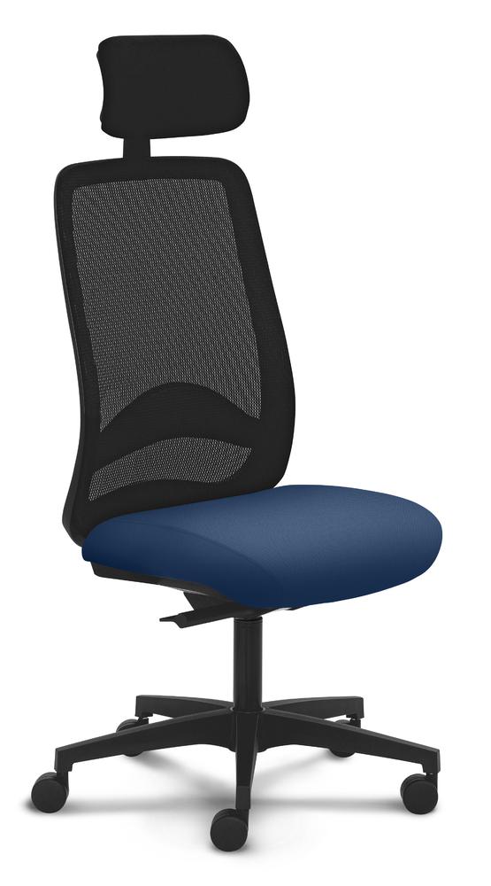 Bureaustoel VADINO | blauw | stof met netweefsel | inclusief hoofdsteun
