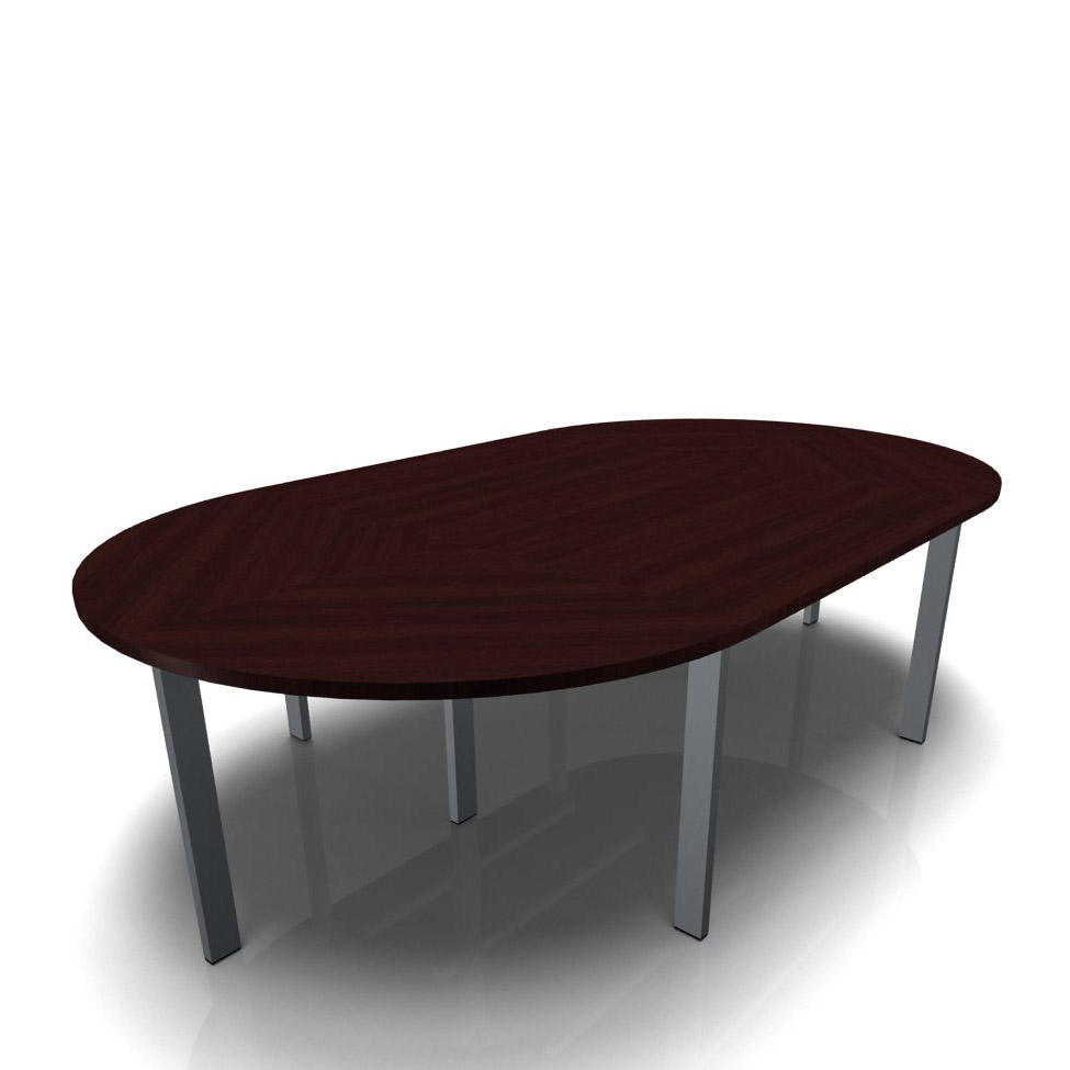 Conferentietafel DELTA-ORBIS | wenge | 3200 | ovaal, 8 zitplaatsen | donkergrijs RAL 7012