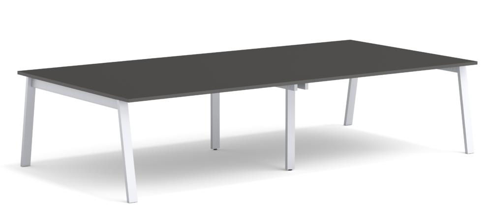 Conferentietafel met A-poot | wit | 1800 | 1610 | Aanbouwtafel | aluzilver