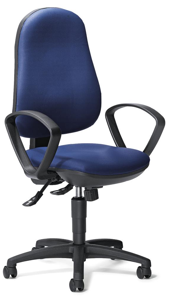 Bureaustoel COMFORT S met armleggers | blauw | zwart | vaste armleggers