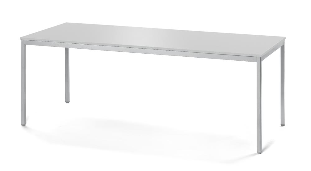 Vergader- en conferentietafels PROFI MODUL | lichtgrijs | 2000 | 800 | aluzilver RAL 9006 | rechthoek