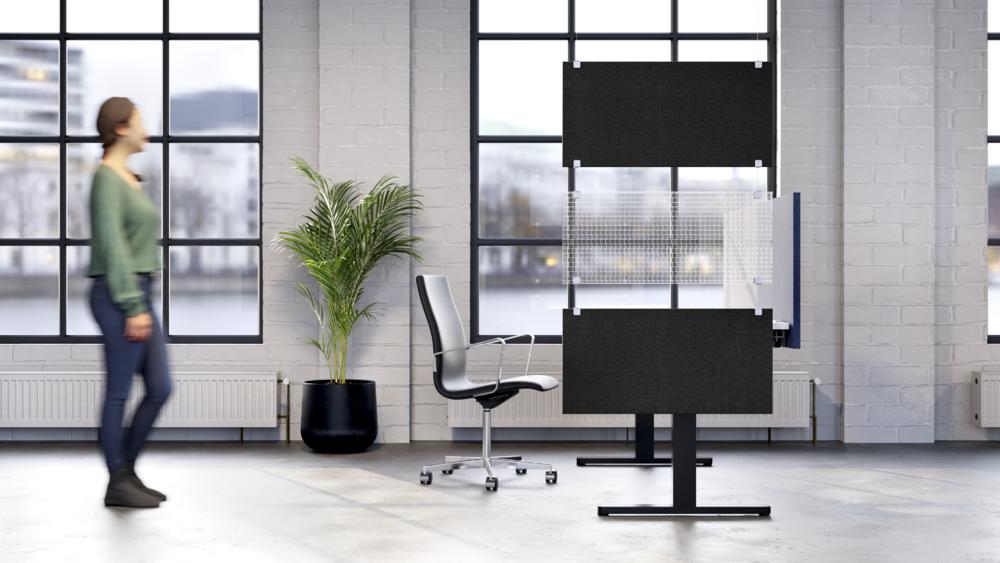 Akoestische plafondpanelen, lichtdoorlatend | antraciet | Set van 3 baffles (2 x stof, 1 x PET)