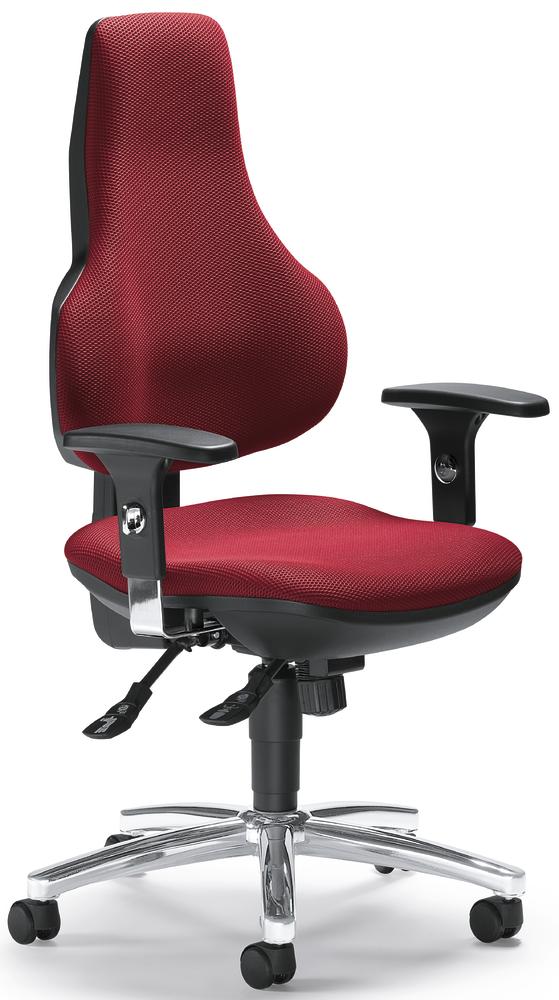 Bureaustoel COMFORT FIT DELUXE met armleggers | rood | verchroomd