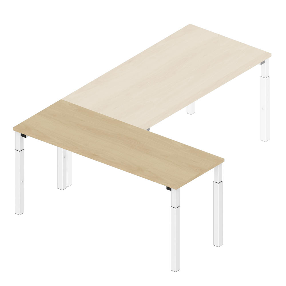 Aanbouwbladen 1600 voor 4-poot PROFI MODUL | beukdecor | wit RAL 9016