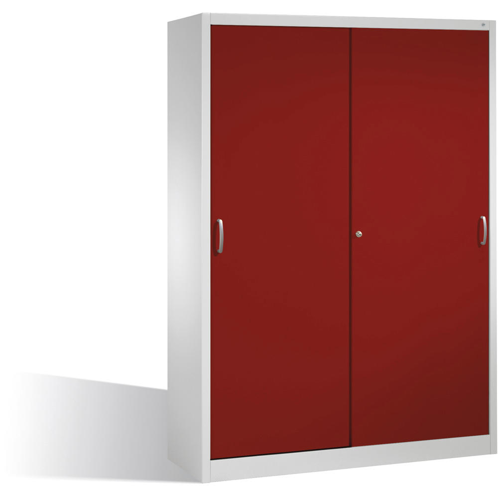 Schuifdeurkast SYSTEM STB 100 | robijnrood RAL 3003 | 1600 | 500